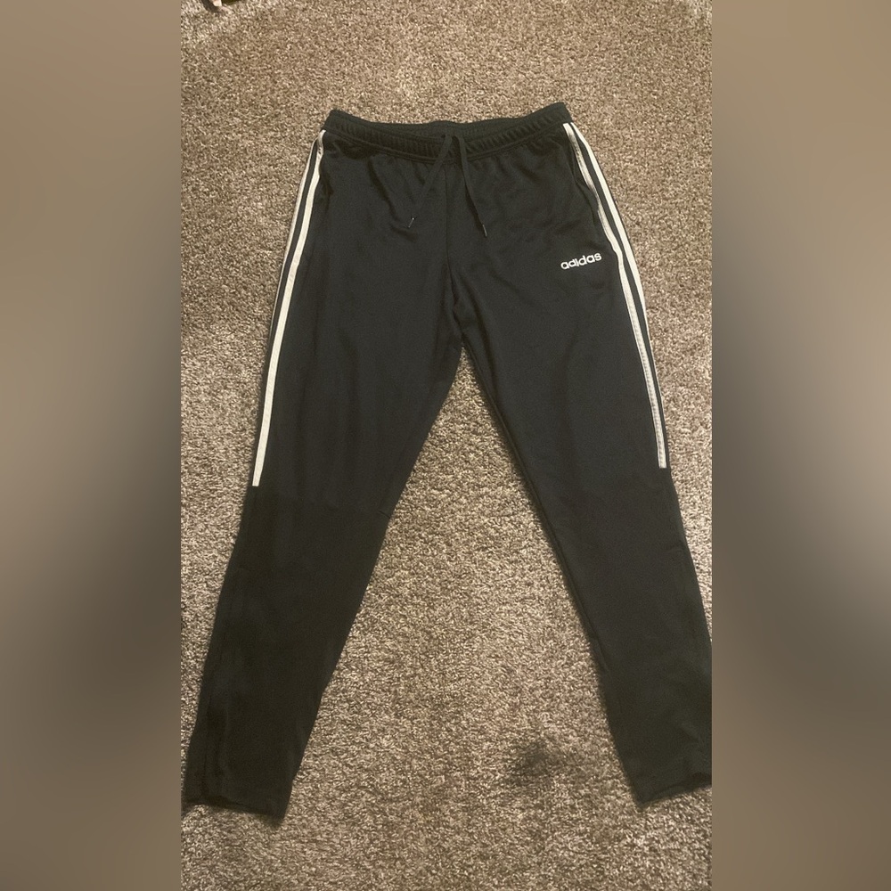 adidas Black Pants with White Stripes